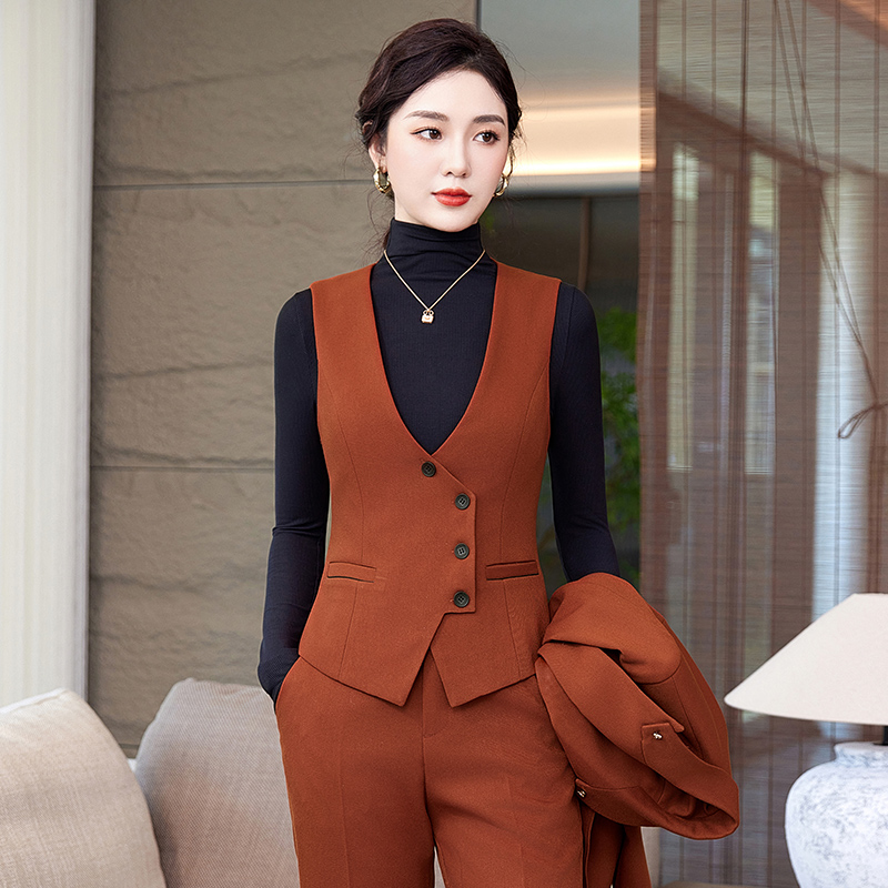 高级感西装马甲套装女士秋冬马甲背心气质收腰显瘦经理工作服