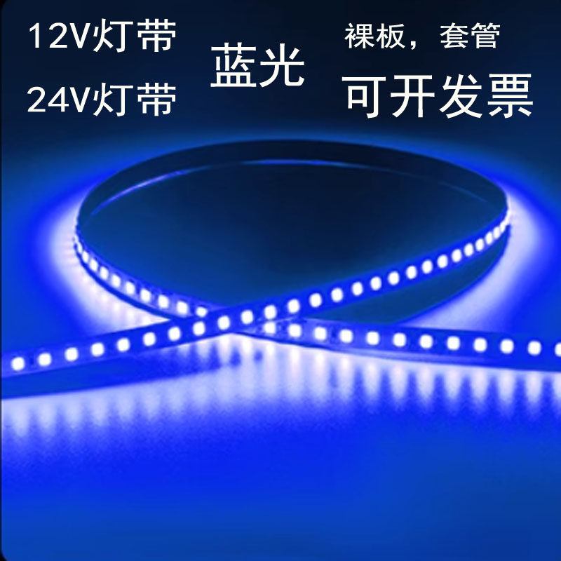 LED灯带 12V超高亮120灯珠红光蓝光绿光黄防水贴片LED车用软灯条图片