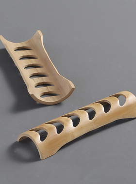 竹制茶杯架老竹双层杯架晾杯架茶壶收纳架茶道摆件展架日式仿古