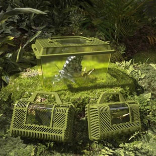 户外昆虫观察盒专用容器乌龟缸塑料鱼缸中小型手提饲养箱子