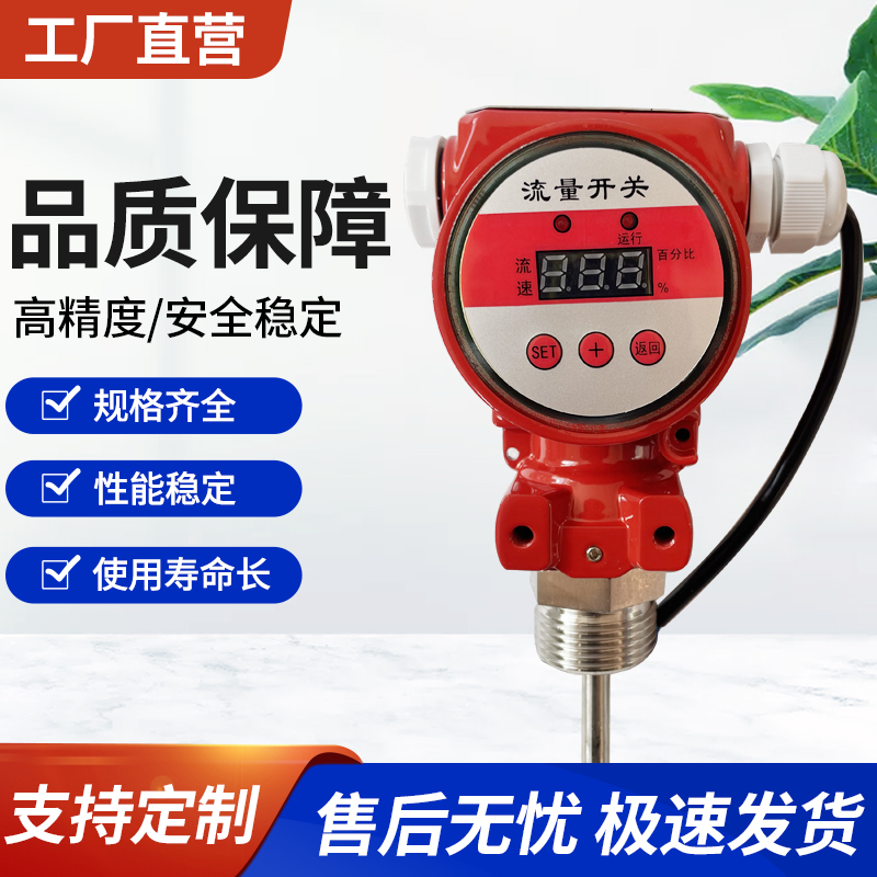 消防流量压力开关热导式消防流量开关数显DN100 DN25螺纹