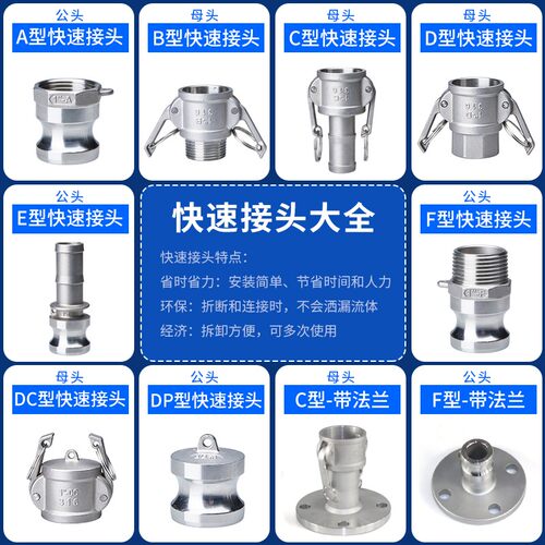 不锈钢快速接头外丝扳把