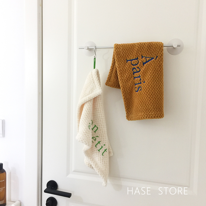 柔软珊瑚绒擦手巾厨房可挂式吸水小毛巾家用刺绣情侣洗手方巾