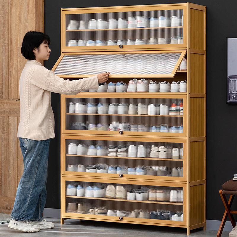 神器家用门口空间鞋架多层收纳鞋柜省室内入户实木大容量置物简易