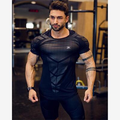 Men's sports t-shirt short sleeve fitness clothes运动健身T恤