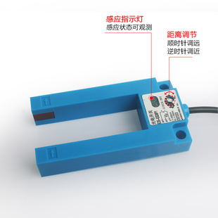 GS30C1加深槽型红外感应开关平层感应器宽30mm U槽型光电开关E3S