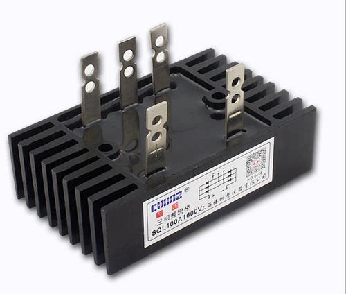 椿整 SQL-100A 1600V三相整流桥带散热器 三相桥式整流器60*100