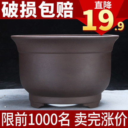 宜兴紫砂特大号君子兰花盆简约清仓特价绿萝多肉盆景阳台种菜陶瓷