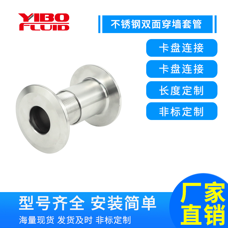 不锈钢双片式穿墙套管过