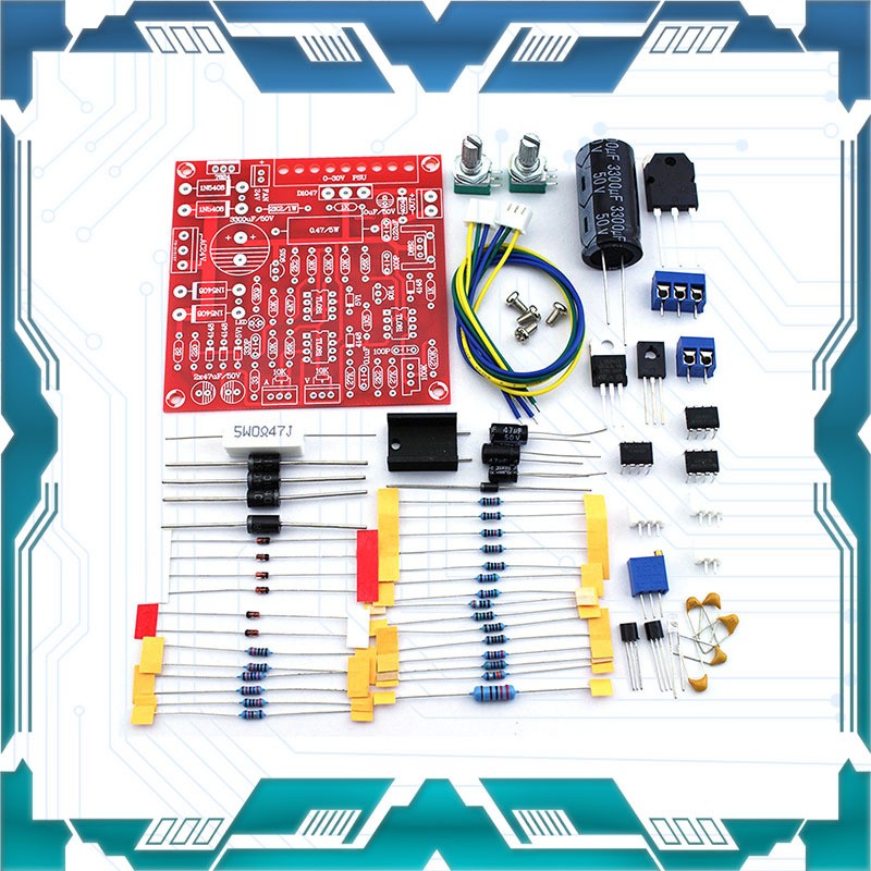 0-30V 2mA-3A可调直流稳压电源 实验室电源 短路限流保护 DIY套件