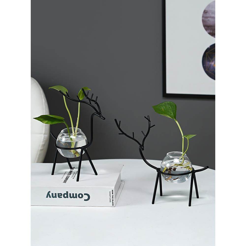 北欧桌面水培花盆摆件办公桌客厅多肉绿萝水养植物花瓶装饰摆设