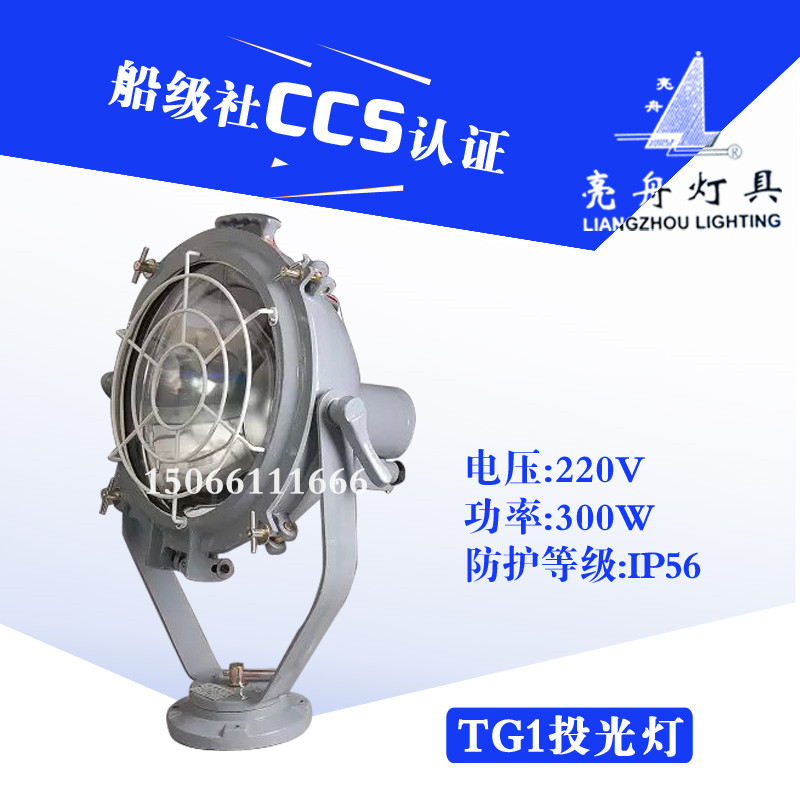 上海亮舟船用钢质白炽投光灯TG1/TG2-A/B带网罩300W/500W CCS证