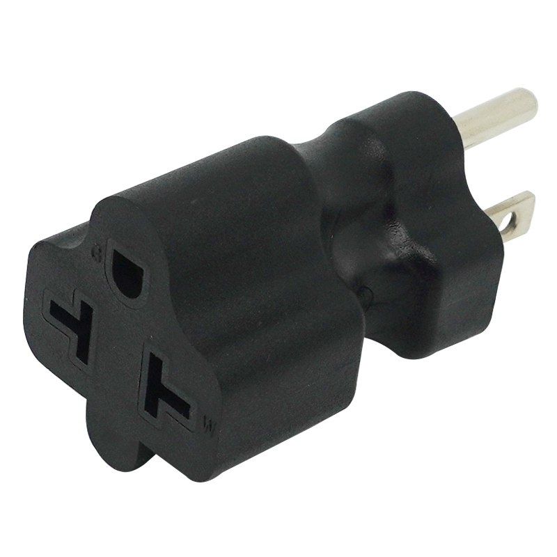 美标公转母工业转换插头5-15P转5/6-15/20R电源转接头15A转20A