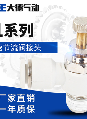 白色L型节流阀SL12/14/16 气管调速快插01/02/03/04 气动精品接头