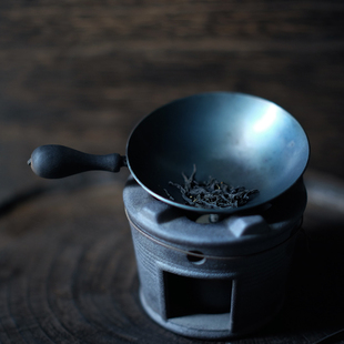 东际手作铁打出烤茶锅茶道炒茶小锅茶叶提香烤茶盘烘茶醒茶器