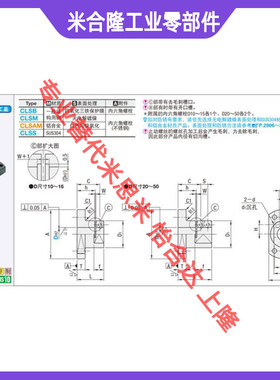 CLSB10 12 15 16 20 25 30 35 40 CLSM CLSAM 底座用支架 标准型