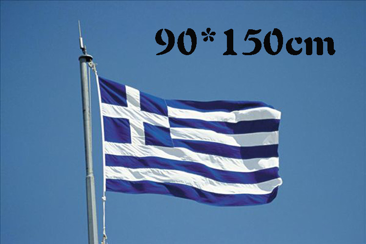 现货包邮90*150cm 3*5ft 希腊国旗 4号涤纶旗帜 greece flag