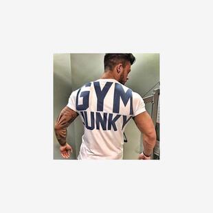 2023new men's fashion gym sport t-shirts male fitness tops