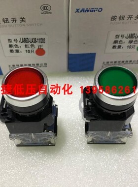 祥普 正 LA38-11/203 LA86D-LA38-11/203 红绿按钮开关 银点铜件