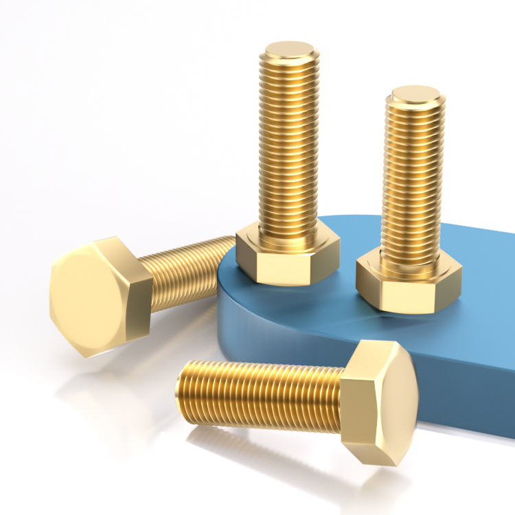 铜外六角螺丝栓黄钉环保