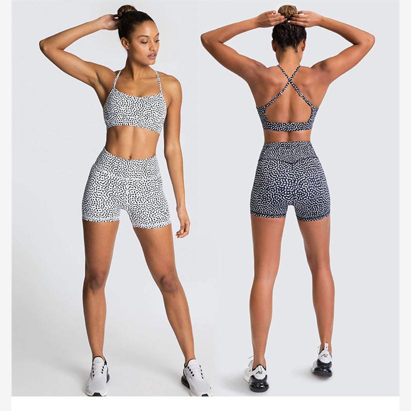 women bra shorts fitness yoga two-piece dress suit销瑜伽套装