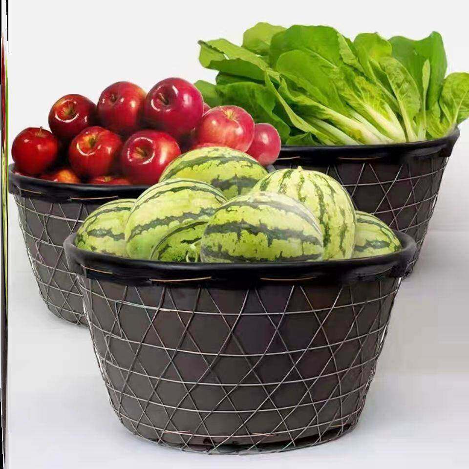 西瓜铁丝箩筐钢丝筐水果周转框加厚瓜果收纳框大号框子果蔬采收框