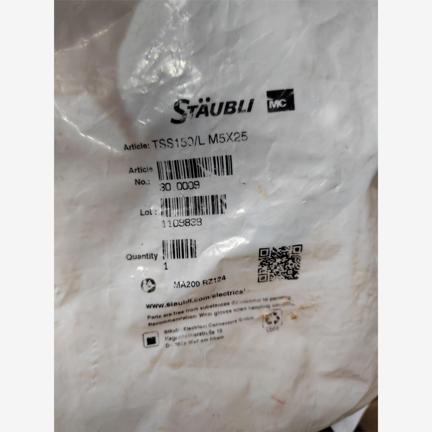 MC TSS150/L M5X25 1109838库存现货正品1议价