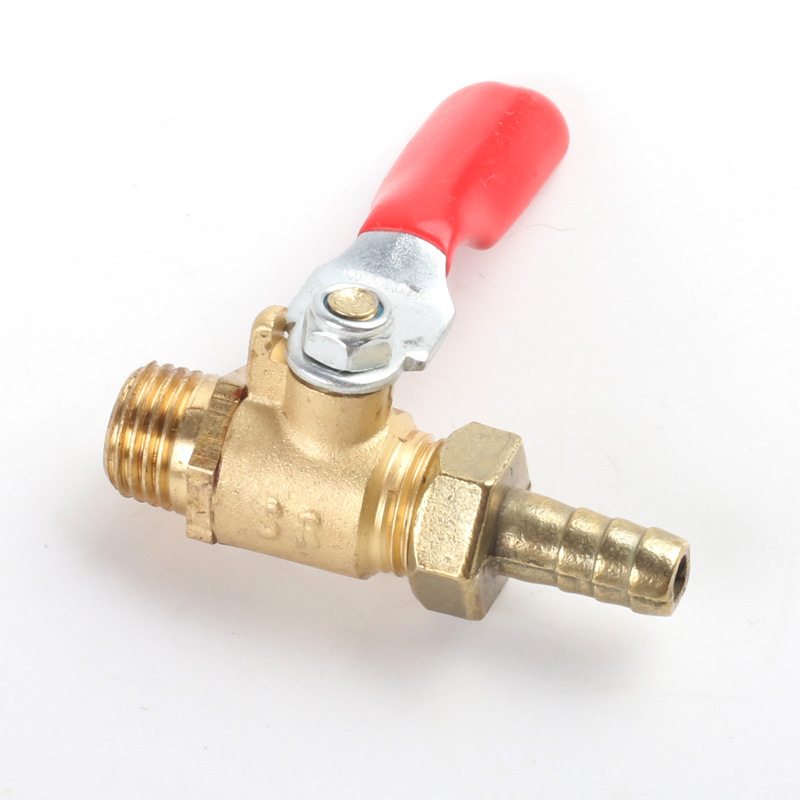 加厚全铜活接红柄球阀外