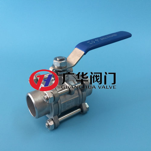 304不锈钢三片式对焊球阀Q61F-16P手动焊接球阀高压对焊手动球阀