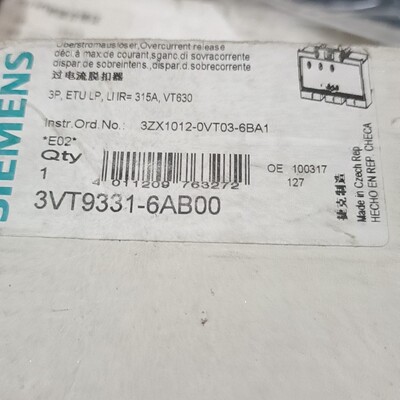 西门子过电流脱扣器3VT9