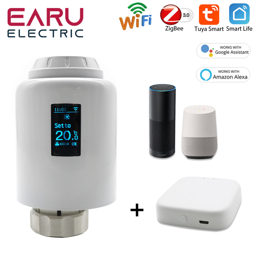 TRV602Tuya智能WiFi ZigBee散热器执行器TRV 可编程恒温散热器阀