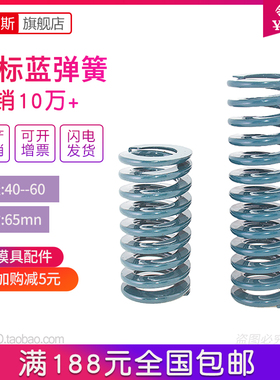 美标蓝色扁线弹簧矩形压缩高强度磨具压簧模具弹簧40 45 50 60mm