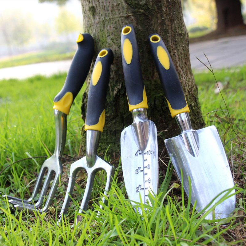 园艺园林工具套装花园铲子铁铲 镁铝合金 硅胶双色手柄四件套,畜牧/养殖物资,赶猪器,淘宝优惠券,粉丝福利购,淘宝优惠卷
