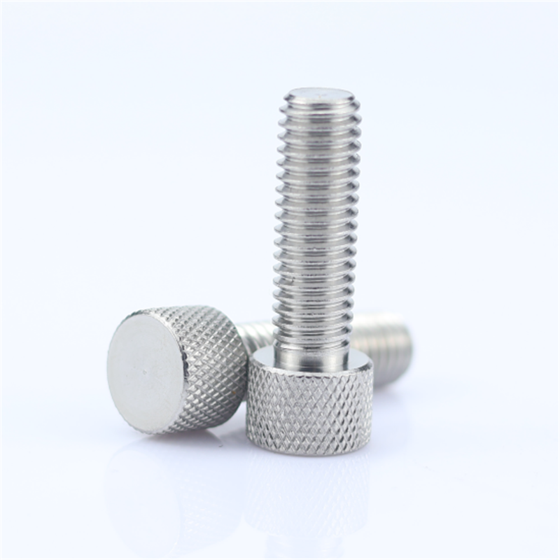 不锈钢手拧螺丝网纹竖小