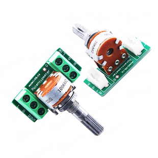 转接板ALPS音响功放机音频音量双联六脚电位器100K花柄25mm