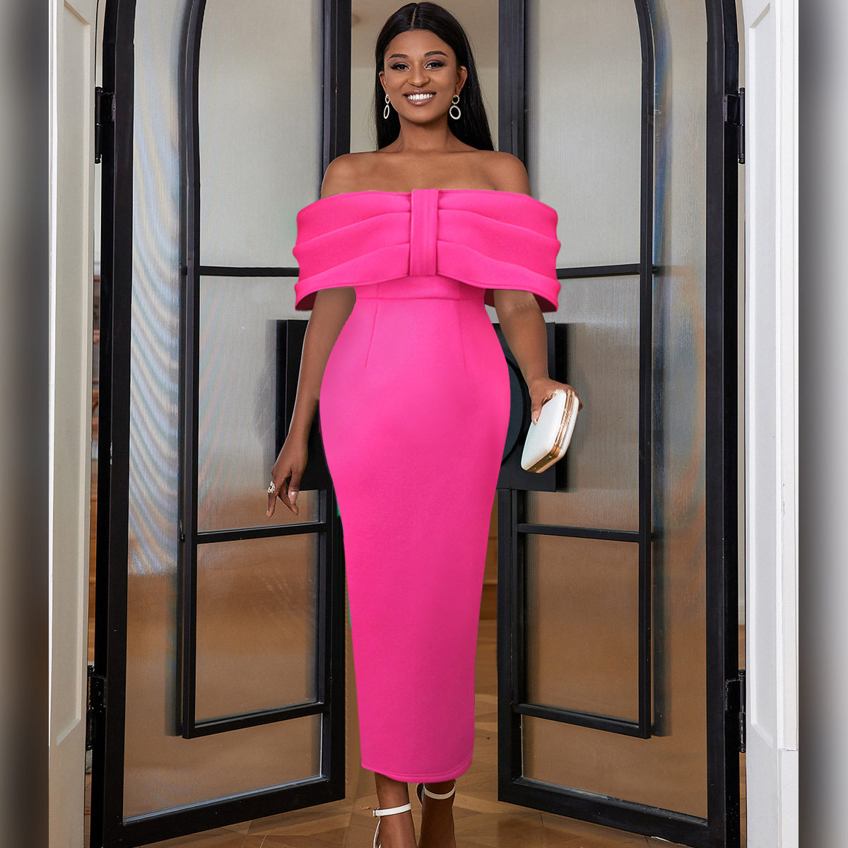 欧美大码性感抹胸连衣裙宴会毕业礼服Plus Size Sexy Party Dress