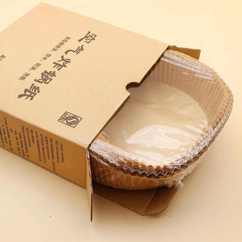 空气炸锅专用纸盘烧烤纸托食物垫纸加厚吸油纸圆形烘培箱家用烤肉