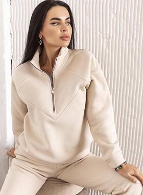 2022 hooded sweater 2-piece fleece casual suit women