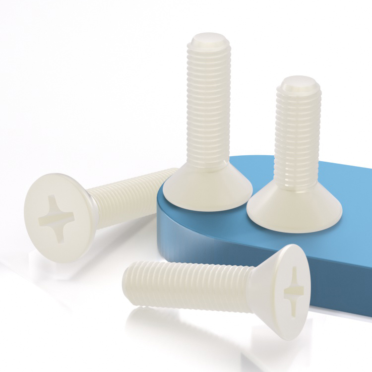 尼龙十字沉头螺丝塑料平