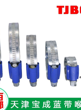 TJBC蓝带喉箍非不锈钢镀锌蓝头卡箍水管卡夹抱箍喉扎强力碳钢喉箍