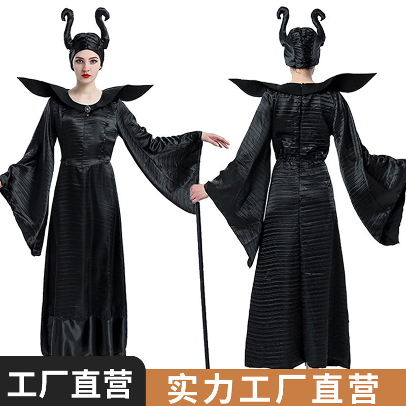 Witch Costume Dark Queen Halloween Costume万圣节女巫成人服装