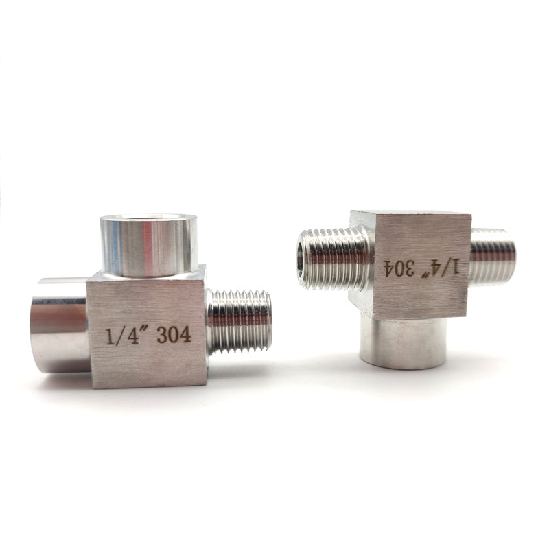 不锈钢方体内外三通螺纹