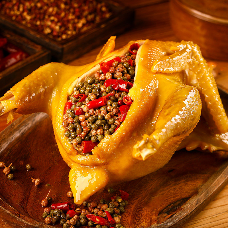 正宗椒麻鸡整只即食河南新疆熟食加热手撕花椒鸡麻辣鸡麻椒鸡土鸡