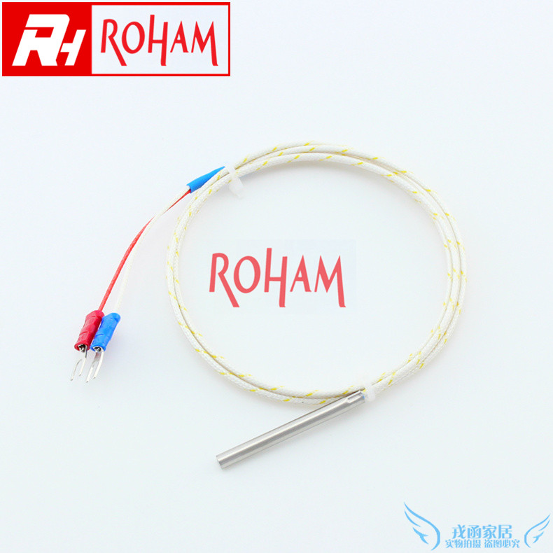 RH热电偶 玻璃纤维线J型4mm不锈钢套管热电偶温度探头 绝缘好