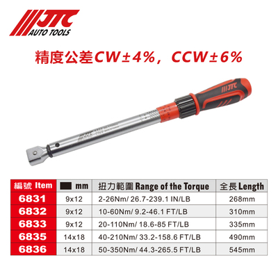 台湾JTC汽修专用工具 换头式扭力扳手JTC6831 6836 不含扳手头