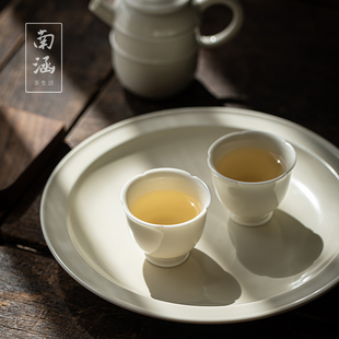 南涵定窑白瓷茶杯女专用主人杯陶瓷单杯小号个人杯功夫茶具品茗杯