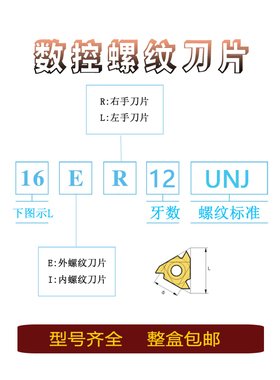数控美制航天螺纹刀片16ER/16IR/12/14/16/18/20/24/28/32/UNJ