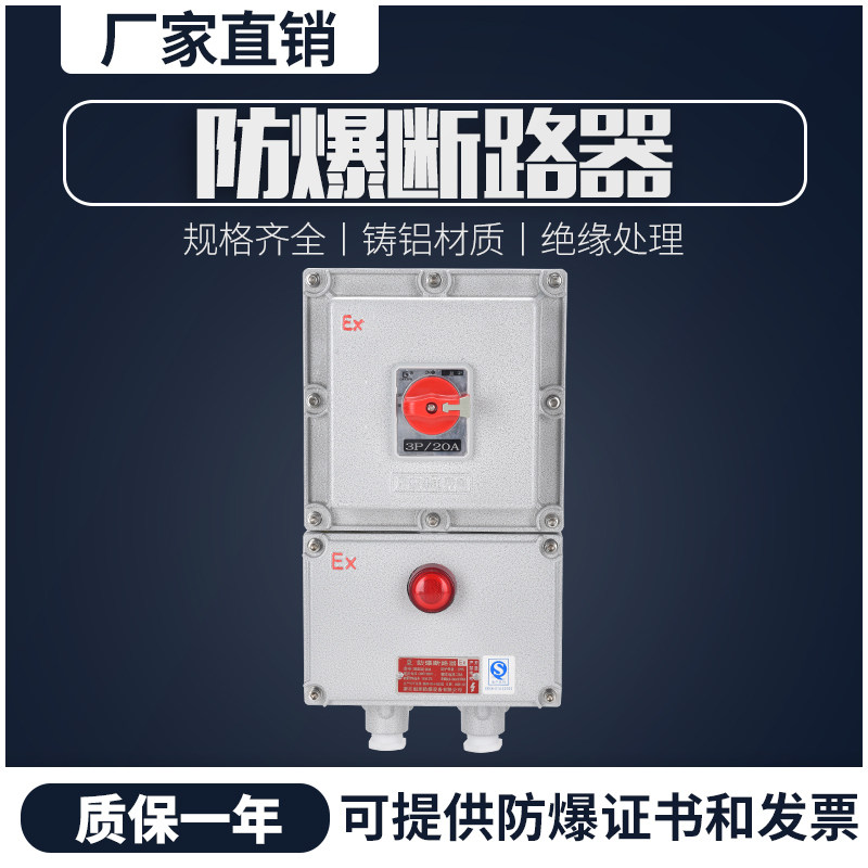 防爆断路器漏电BDZ52/BLK52-40A63A/3电机风机启动空气照明开关