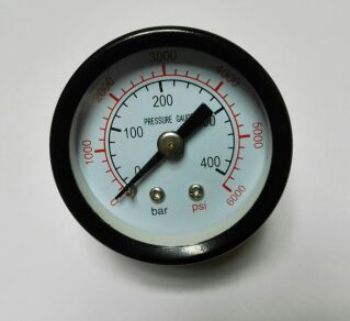 直径40mm轴向压力表 y-40z 0-400bar 0-6000psi=40mpa 螺纹m10x1