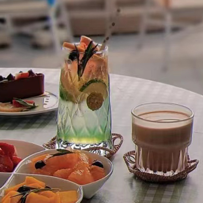 复古风餐厅水果茶杯菱角